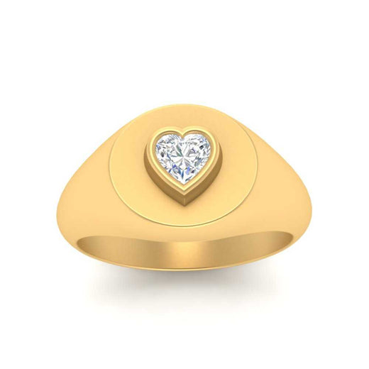 Heart Signet Diamond Ring