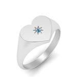 Load image into Gallery viewer, Heart Starburst Signet Promise Ring
