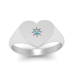 Load image into Gallery viewer, Heart Starburst Signet Promise Ring
