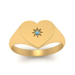 Load image into Gallery viewer, Heart Starburst Signet Promise Ring
