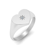 Load image into Gallery viewer, Heart Starburst Signet Promise Ring
