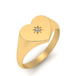 Load image into Gallery viewer, Heart Starburst Signet Promise Ring
