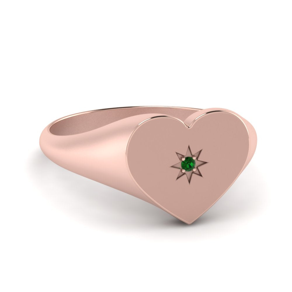 Heart Starburst Signet Promise Ring