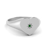 Load image into Gallery viewer, Heart Starburst Signet Promise Ring
