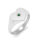 Load image into Gallery viewer, Heart Starburst Signet Promise Ring
