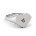 Load image into Gallery viewer, Heart Starburst Signet Promise Ring

