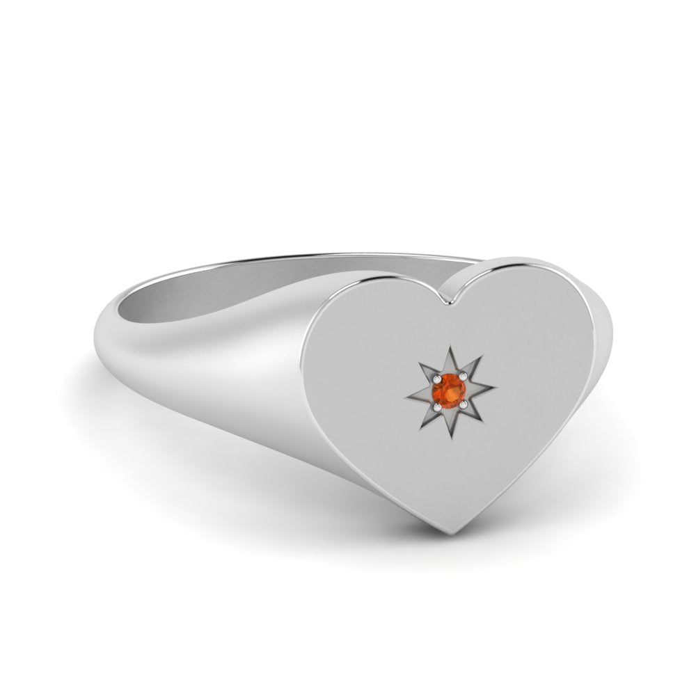 Heart Starburst Signet Promise Ring