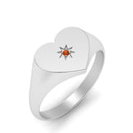 Load image into Gallery viewer, Heart Starburst Signet Promise Ring
