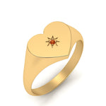 Load image into Gallery viewer, Heart Starburst Signet Promise Ring
