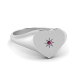 Load image into Gallery viewer, Heart Starburst Signet Promise Ring
