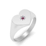 Load image into Gallery viewer, Heart Starburst Signet Promise Ring
