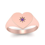 Load image into Gallery viewer, Heart Starburst Signet Promise Ring
