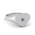 Load image into Gallery viewer, Heart Starburst Signet Promise Ring
