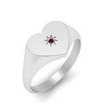 Load image into Gallery viewer, Heart Starburst Signet Promise Ring

