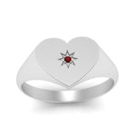 Load image into Gallery viewer, Heart Starburst Signet Promise Ring
