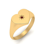Load image into Gallery viewer, Heart Starburst Signet Promise Ring
