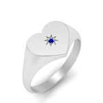 Load image into Gallery viewer, Heart Starburst Signet Promise Ring
