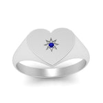 Load image into Gallery viewer, Heart Starburst Signet Promise Ring

