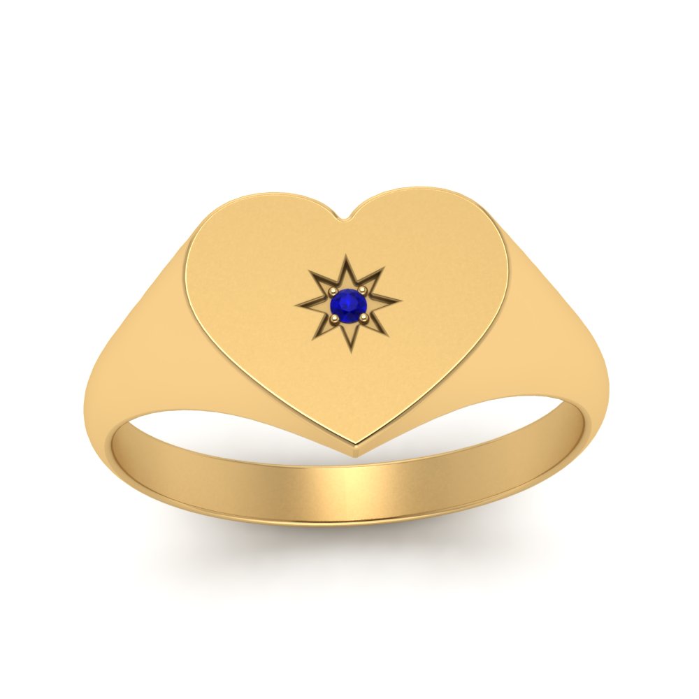 Heart Starburst Signet Promise Ring