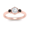 Load image into Gallery viewer, Hexagon Bezel 3 Round Stone Engagement Ring