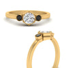 Load image into Gallery viewer, Hexagon Bezel 3 Round Stone Engagement Ring