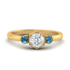 Load image into Gallery viewer, Hexagon Bezel 3 Round Stone Engagement Ring