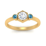 Load image into Gallery viewer, Three Stone Hexagon Bezel Ring
