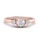 Load image into Gallery viewer, Three Stone Hexagon Bezel Ring
