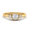 Load image into Gallery viewer, Hexagon Bezel 3 Round Stone Engagement Ring