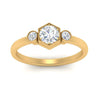 Load image into Gallery viewer, Hexagon Bezel 3 Round Stone Engagement Ring