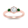 Load image into Gallery viewer, Hexagon Bezel 3 Round Stone Engagement Ring
