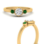 Load image into Gallery viewer, Hexagon Bezel 3 Round Stone Engagement Ring
