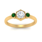 Load image into Gallery viewer, Three Stone Hexagon Bezel Ring
