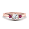 Load image into Gallery viewer, Hexagon Bezel 3 Round Stone Engagement Ring