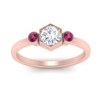 Load image into Gallery viewer, Three Stone Hexagon Bezel Ring
