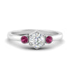 Load image into Gallery viewer, Hexagon Bezel 3 Round Stone Engagement Ring