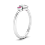 Load image into Gallery viewer, Hexagon Bezel 3 Round Stone Engagement Ring
