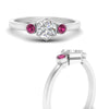 Load image into Gallery viewer, Hexagon Bezel 3 Round Stone Engagement Ring