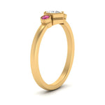 Load image into Gallery viewer, Hexagon Bezel 3 Round Stone Engagement Ring
