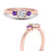 Load image into Gallery viewer, Hexagon Bezel 3 Round Stone Engagement Ring