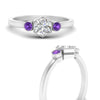 Load image into Gallery viewer, Hexagon Bezel 3 Round Stone Engagement Ring