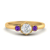 Load image into Gallery viewer, Hexagon Bezel 3 Round Stone Engagement Ring