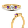 Load image into Gallery viewer, Hexagon Bezel 3 Round Stone Engagement Ring