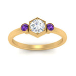 Load image into Gallery viewer, Three Stone Hexagon Bezel Ring
