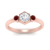 Load image into Gallery viewer, Hexagon Bezel 3 Round Stone Engagement Ring
