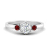 Load image into Gallery viewer, Hexagon Bezel 3 Round Stone Engagement Ring