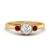 Load image into Gallery viewer, Hexagon Bezel 3 Round Stone Engagement Ring