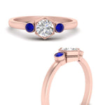 Load image into Gallery viewer, Hexagon Bezel 3 Round Stone Engagement Ring
