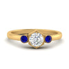Load image into Gallery viewer, Hexagon Bezel 3 Round Stone Engagement Ring