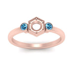 Load image into Gallery viewer, Semi Mount Hexagon Bezel 3 Stone Engagement Ring
